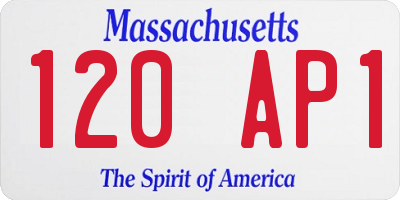 MA license plate 120AP1