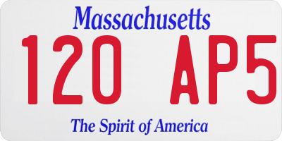 MA license plate 120AP5