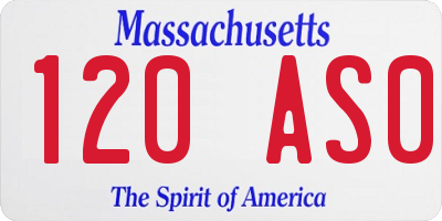 MA license plate 120AS0
