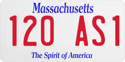 MA license plate 120AS1