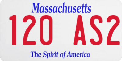 MA license plate 120AS2