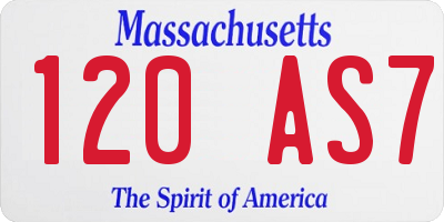 MA license plate 120AS7