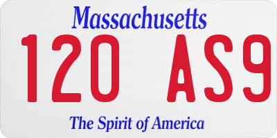 MA license plate 120AS9