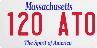 MA license plate 120AT0