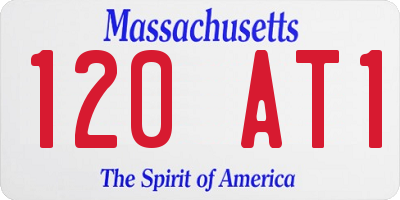 MA license plate 120AT1