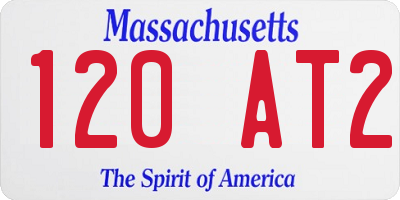 MA license plate 120AT2