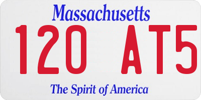 MA license plate 120AT5