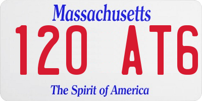 MA license plate 120AT6