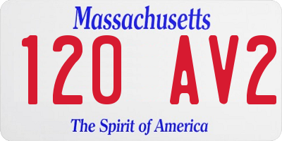 MA license plate 120AV2