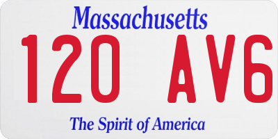 MA license plate 120AV6