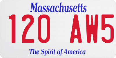 MA license plate 120AW5