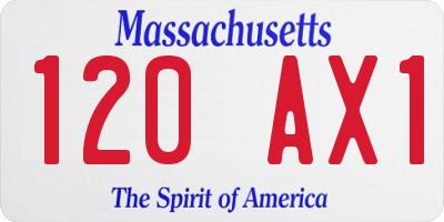 MA license plate 120AX1