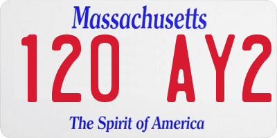 MA license plate 120AY2