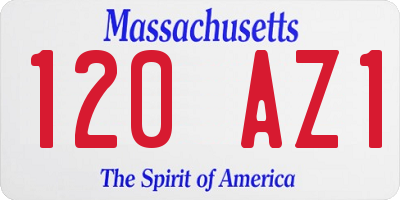 MA license plate 120AZ1