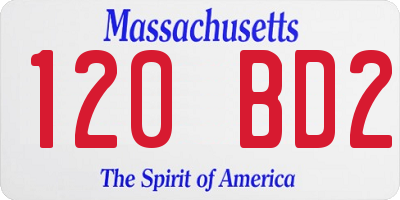 MA license plate 120BD2