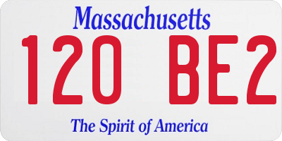 MA license plate 120BE2