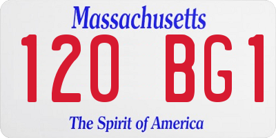 MA license plate 120BG1