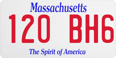 MA license plate 120BH6