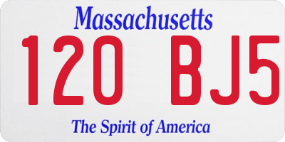 MA license plate 120BJ5