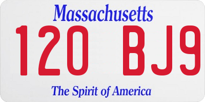 MA license plate 120BJ9