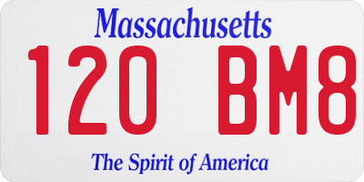 MA license plate 120BM8