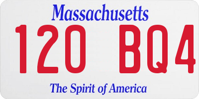 MA license plate 120BQ4