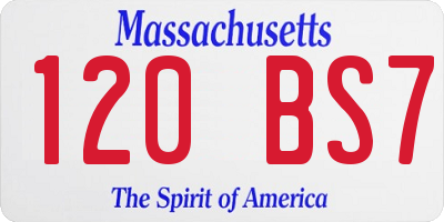 MA license plate 120BS7