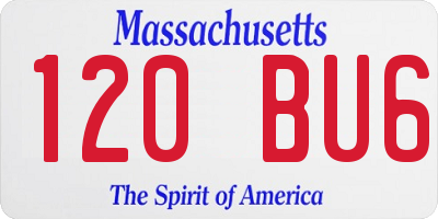 MA license plate 120BU6