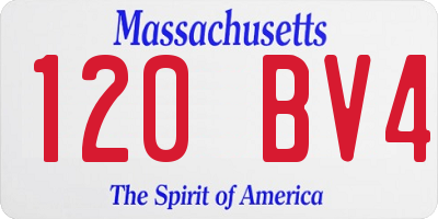 MA license plate 120BV4