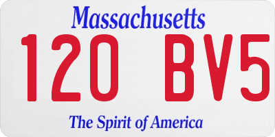 MA license plate 120BV5