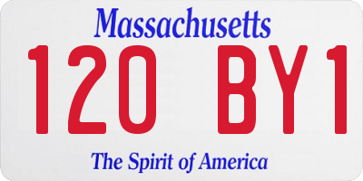MA license plate 120BY1