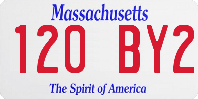 MA license plate 120BY2