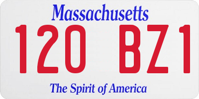 MA license plate 120BZ1