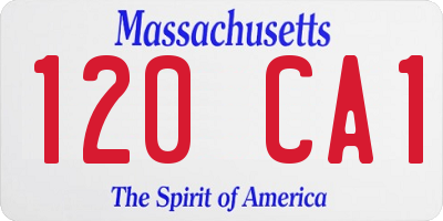 MA license plate 120CA1