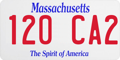 MA license plate 120CA2