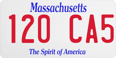 MA license plate 120CA5