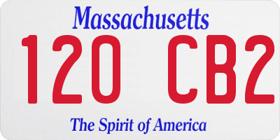 MA license plate 120CB2