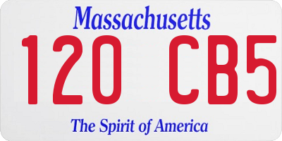 MA license plate 120CB5