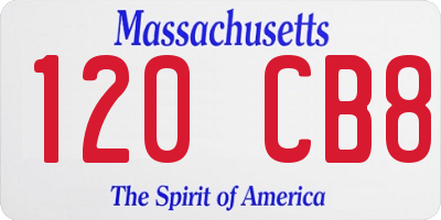 MA license plate 120CB8