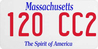 MA license plate 120CC2
