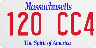 MA license plate 120CC4