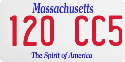 MA license plate 120CC5