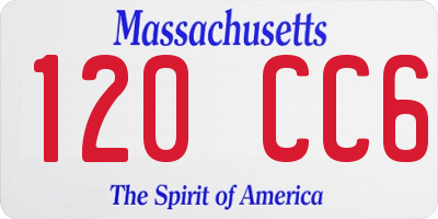 MA license plate 120CC6