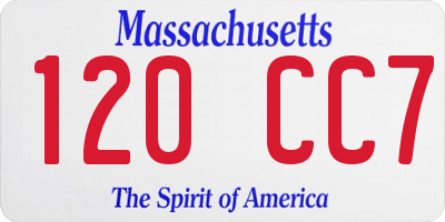 MA license plate 120CC7