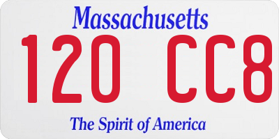 MA license plate 120CC8