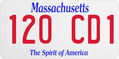MA license plate 120CD1