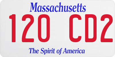 MA license plate 120CD2