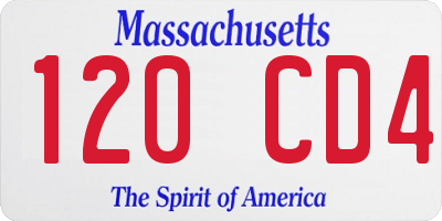 MA license plate 120CD4
