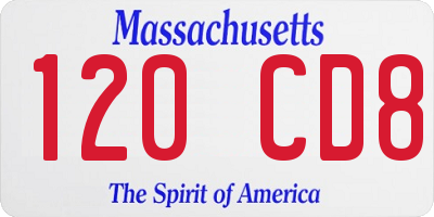 MA license plate 120CD8