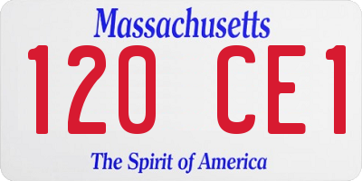 MA license plate 120CE1